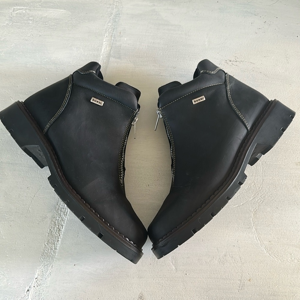Sorel Women’s Black Leather Comfort Ankle Boots Zipper Booties Size 10 Canada